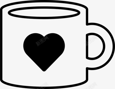 情人节宣传广告咖啡杯子把手图标图标