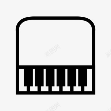黑白钢琴漂亮的钢琴小钢琴图标图标