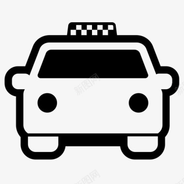 公共交通标识出租车汽车公共交通图标图标