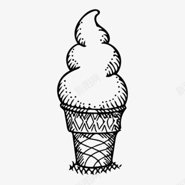 三冰淇淋冰激凌三锥图标图标