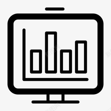 图形数据条形图演示监视器图标图标