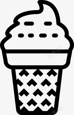 华夫饼糖浆冰激凌图标图标