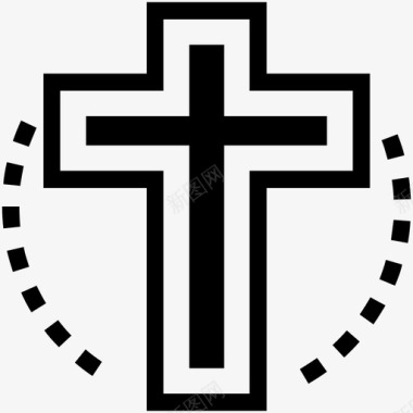 十字准星圣十字架圣诞圣像图标图标