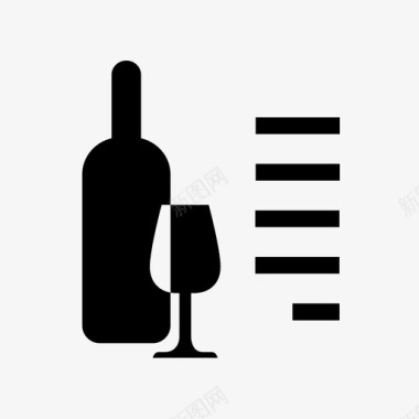 酒单葡萄酒侍者图标图标