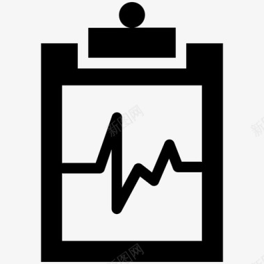 护士医生治疗医疗报告脉搏率搏动图标图标