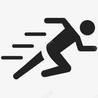 运动员跑步速度比赛图标图标