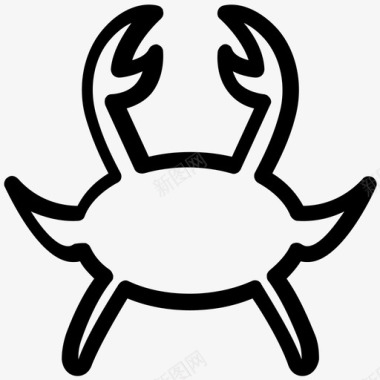 螃蟹十二生肖线图标图标