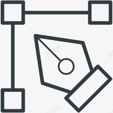 工程类招聘钢笔工具工程线图标图标