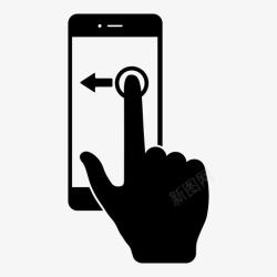 智能6种波段左扫触摸手势智能手机手势图标高清图片