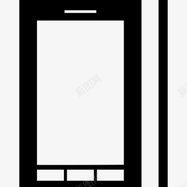 手机从正面和侧面两个视图工具和用具现代屏幕图标图标