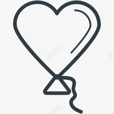 心气球爱情和浪漫线图标图标