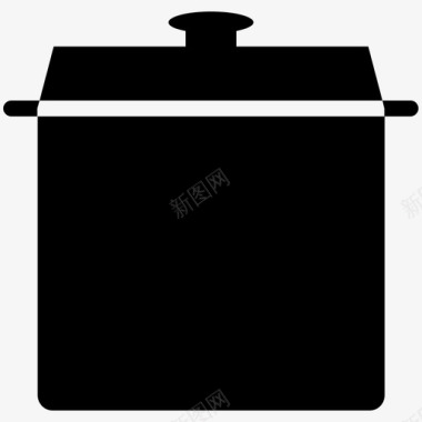 厨房用具烹饪锅整体透镜图标图标
