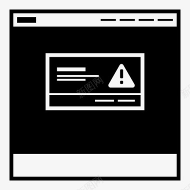 网站警告对话框网页错误线框图标图标