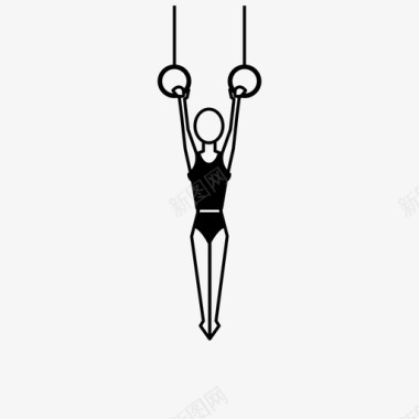体操运动员戒指女子运动图标图标