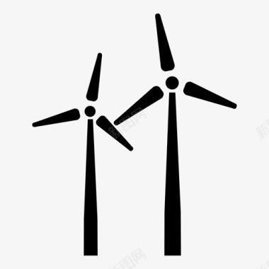 电流传感器风车风流涡轮机图标图标