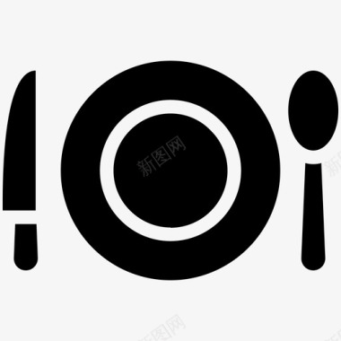 实木桌子PNG桌子设置用餐刀图标图标