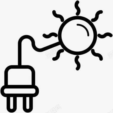 发光爱心素材太阳能灯电源图标图标