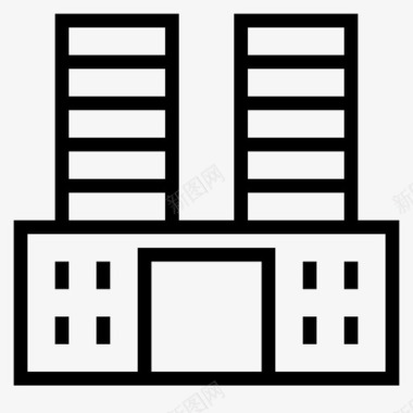 开大门塔楼大厦公司图标图标