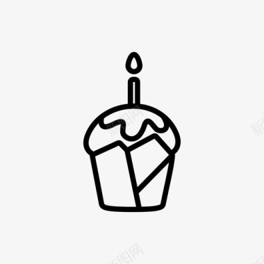 生日纸杯蛋糕生日蛋糕糕点图标图标