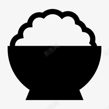 粮食素材饭碗淀粉食用图标图标