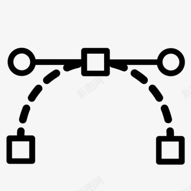 点圆贝塞尔曲线直线编辑图标图标