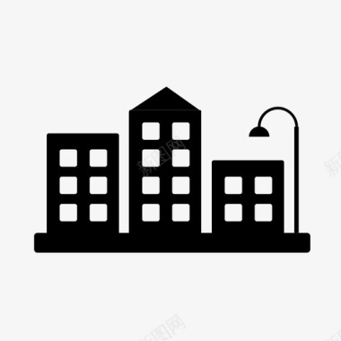城市生活城市公寓建筑图标图标