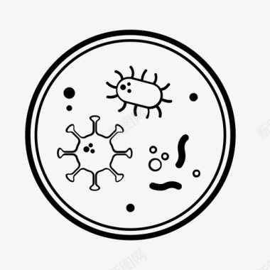 冰箱除臭剂培养皿细菌冰箱图标图标