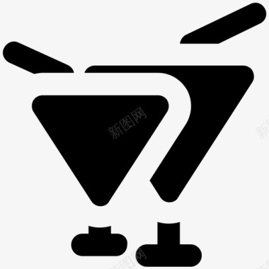 鸡尾酒杯食物大胆的固体图标图标