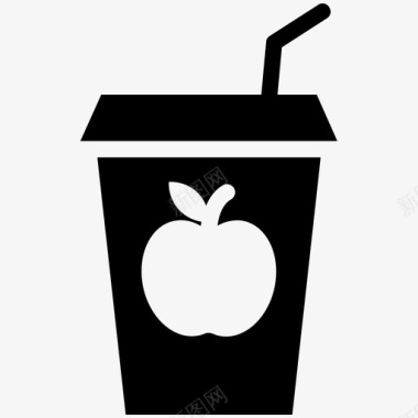 正方形盒苹果汁果汁果汁盒图标图标