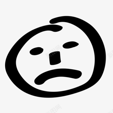 圆的脸悲伤的脸悲伤圆圆的图标图标