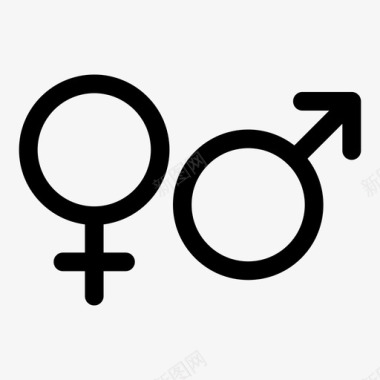 生物标志广告男性和女性性别两性图标图标