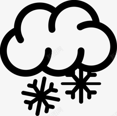 降雪下雪冷云图标图标