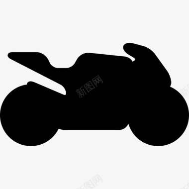 摩托车黑色侧视轮廓运输多运动图标图标