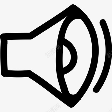 声音手绘扬声器接口符号音乐手绘图标图标