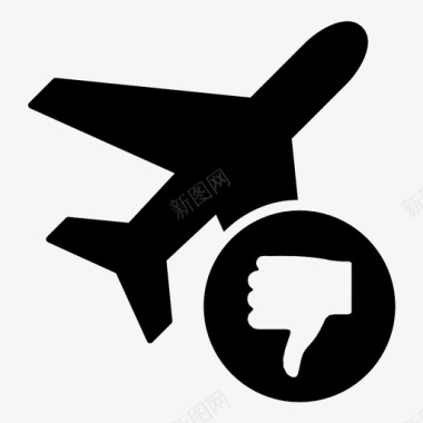 公司标志设计飞机故障下降飞行受阻图标图标