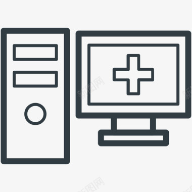 医疗健康医疗APP界面计算机医疗和健康线图标图标