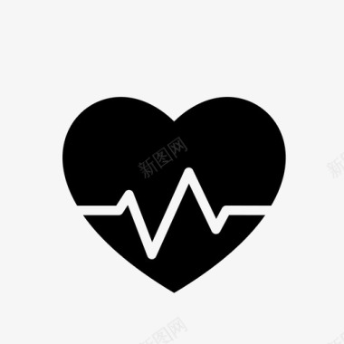 心跳血液心电图图标图标
