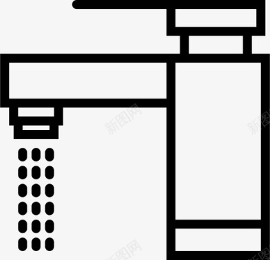 浴室水槽水水龙头废物矿物图标图标