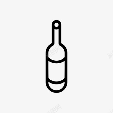 酒瓶灰皮诺葡萄酒图标图标