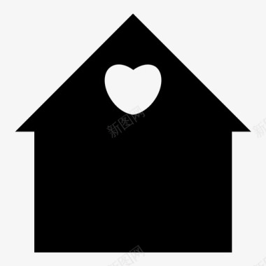 浪漫的情人节贺卡房子家庭家图标图标