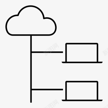 区块链接技术云连接共享服务器图标图标
