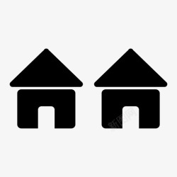 复式公寓房屋屋顶住宅图标高清图片