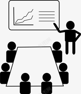 边框投影演示商务会议图标图标