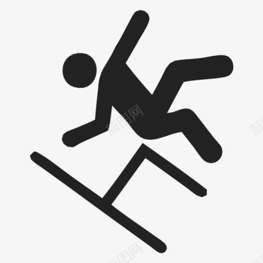 滑雪橇从椅子上掉下来从椅子上摔下来滑图标图标