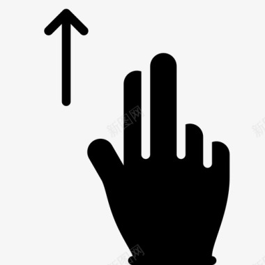 两个手指向上滑动触摸屏平板电脑图标图标
