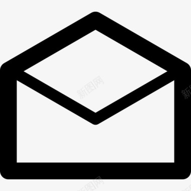电子邮件信封背面轮廓打开电子邮件界面符号基本要素图标图标