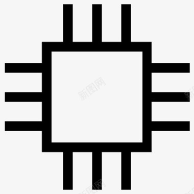 内存微处理器内存芯片集成电路图标图标