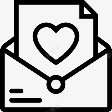 情人节的情书信件情人节情人图标图标