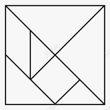 三角七巧板形状科学图标图标
