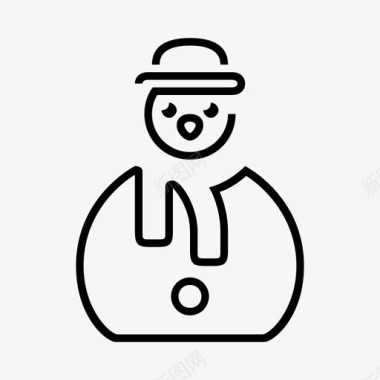 雪人围巾帽子图标图标